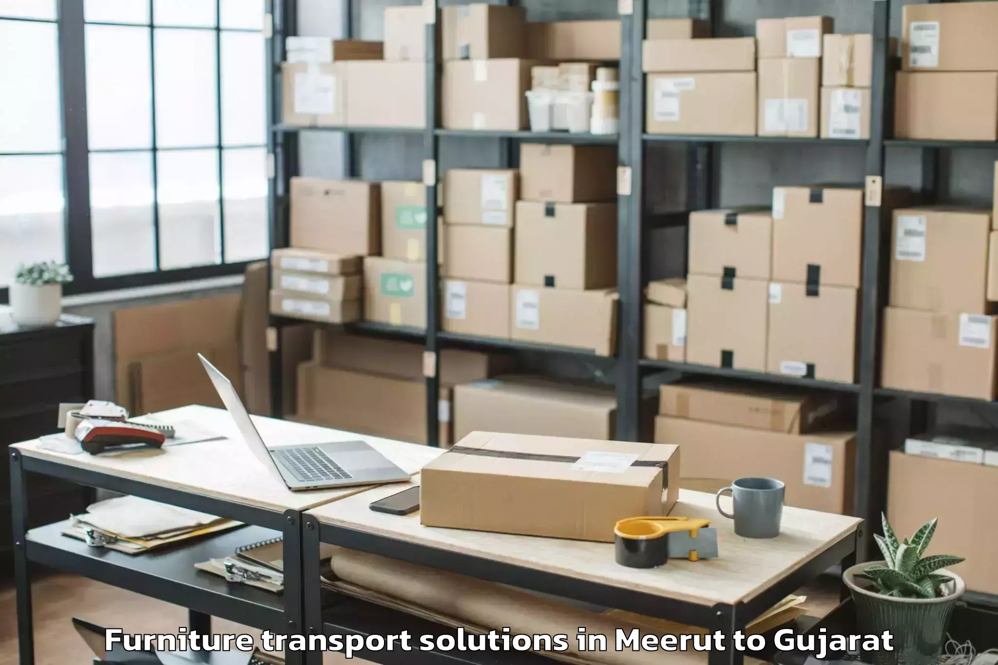 Top Meerut to Ahmadabad City Furniture Transport Solutions Available